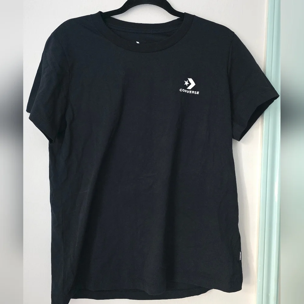Converse Casual T-shirt Size XL kids Black Logo Short Sleeve T